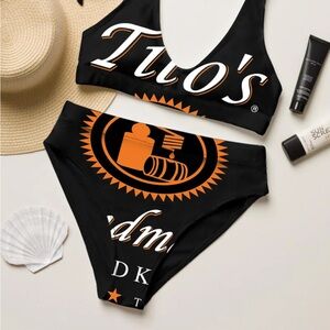 Tito's Black and Orange Bikini Set